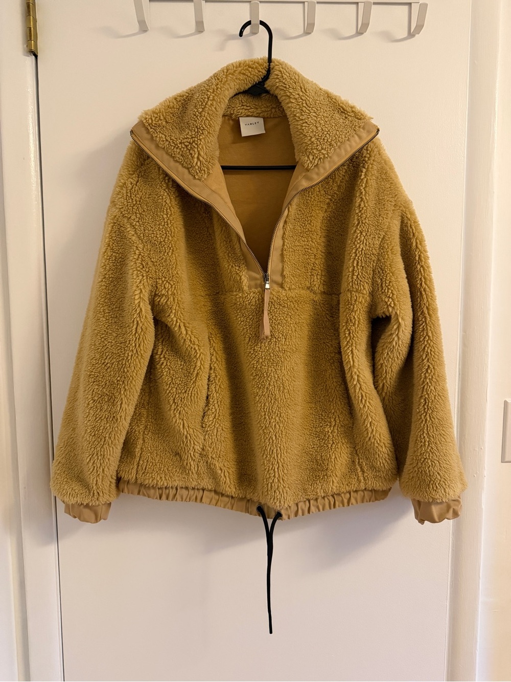 Varley Camel Teddy Sherpa Half-Zip Pullover
